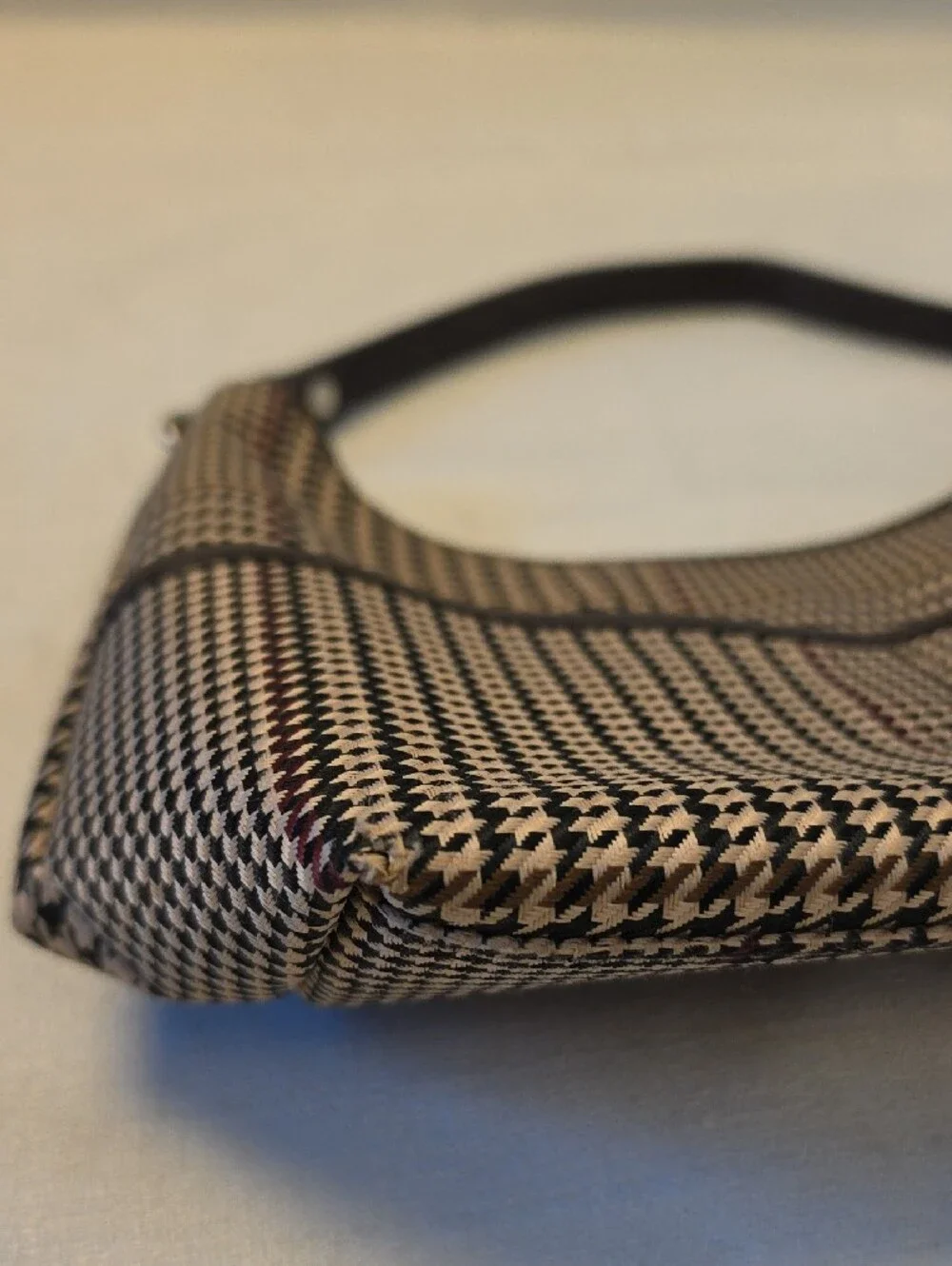 Classic Vintage Ralph Lauren Houndstooth Satchel in Brown and Tan